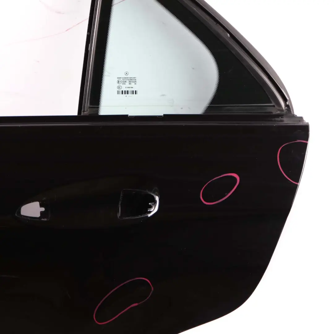 Mercedes W212 Door Rear Left N/S Cover Panel Obsidian Black - 197 - SKU A2127300105-OB - Part number A2127300105