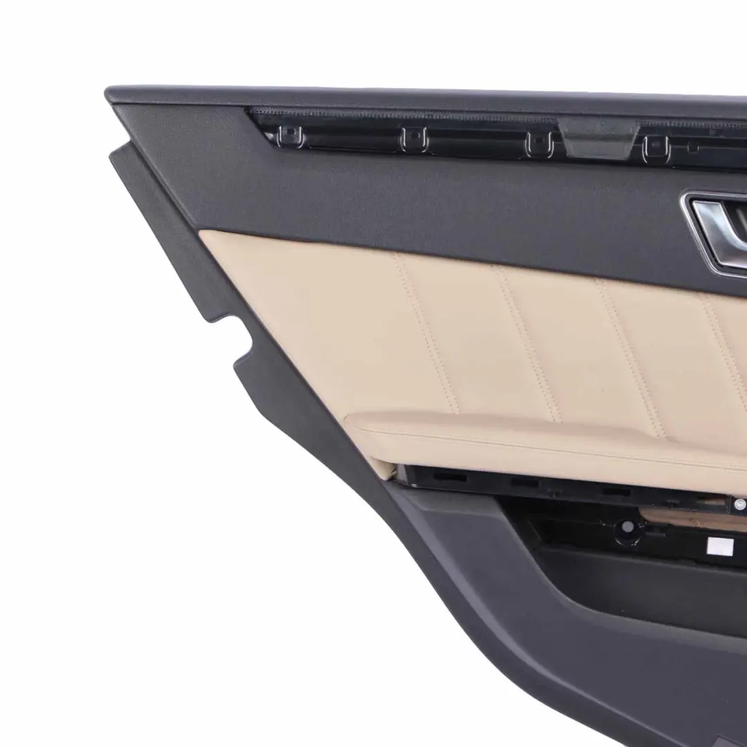 Door Card Rear Left N/S Trim Panel Black Beige Leather Nappa to Mercedes W212 with Part number A2127300170 Mercedes W212 Door Card Rear Left N/S Trim Panel Black Beige Leather Nappa - SKU A2127300170-1 - Part number A2127300170