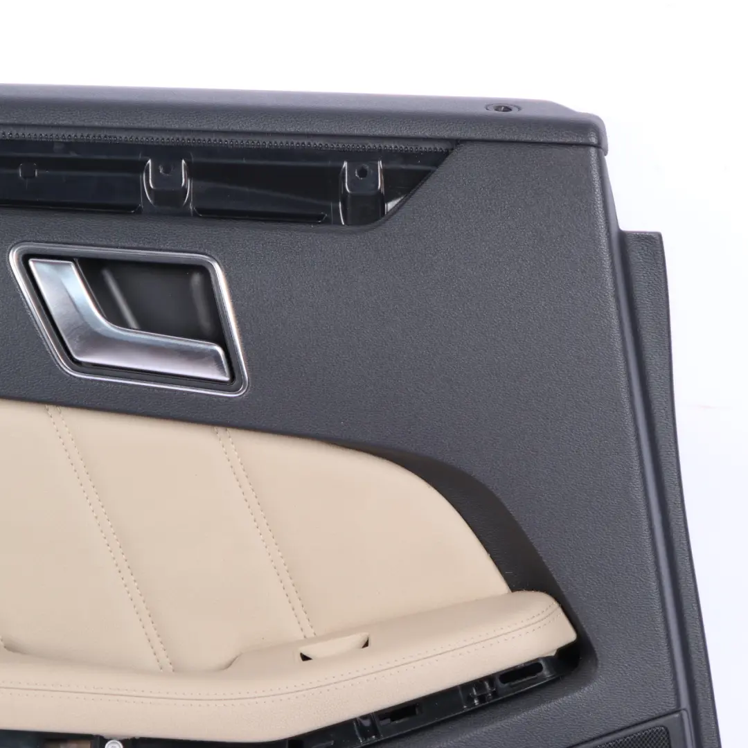 Door Card Rear Left N/S Trim Panel Black Beige Leather Nappa to Mercedes W212 with Part number A2127300170 Mercedes W212 Door Card Rear Left N/S Trim Panel Black Beige Leather Nappa - SKU A2127300170-1 - Part number A2127300170