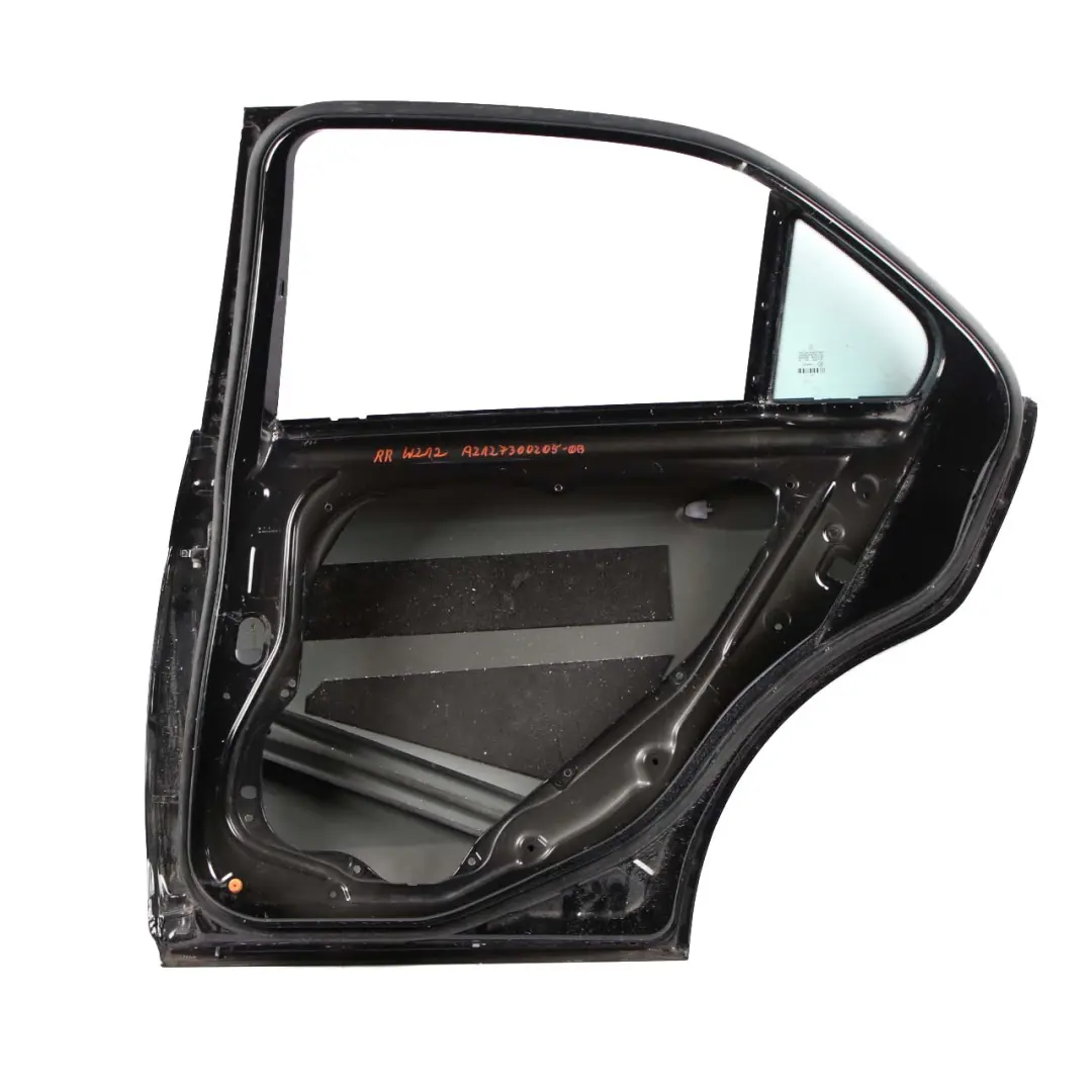Door Rear Right O/S Cover Panel Obsidian Black - 197 to Mercedes W212 with Part number A2127300205 Mercedes W212 Door Rear Right O/S Cover Panel Obsidian Black - 197 - SKU A2127300205-OB - Part number A2127300205