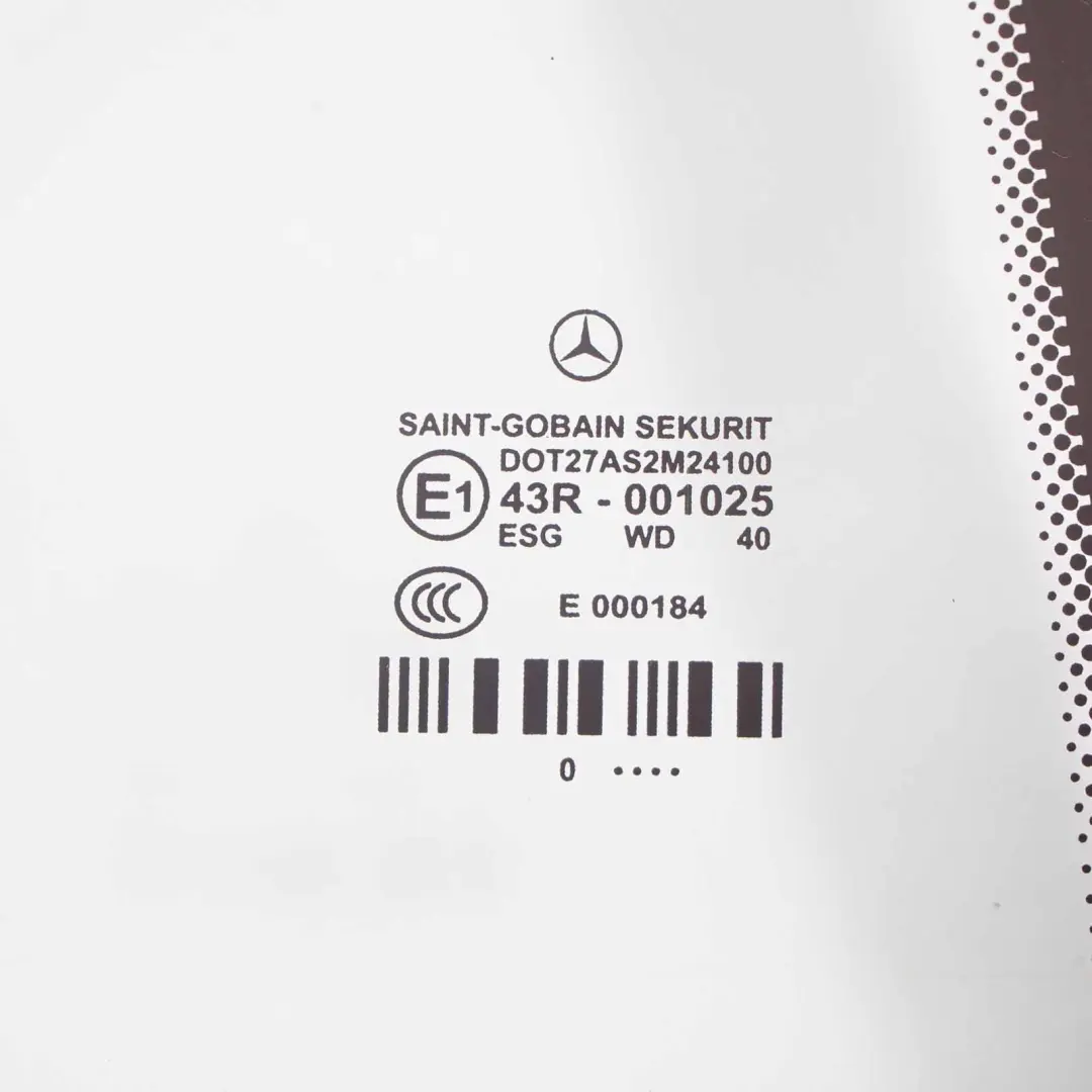 Vitre Verte de la Laterale Arriere Droite AS2 pour Mercedes W212 à propos du numéro de pièce A2127300255 Mercedes W212 Vitre Verte de la Laterale Arriere Droite AS2 - SKU A2127300255 - Numéro de pièce A2127300255