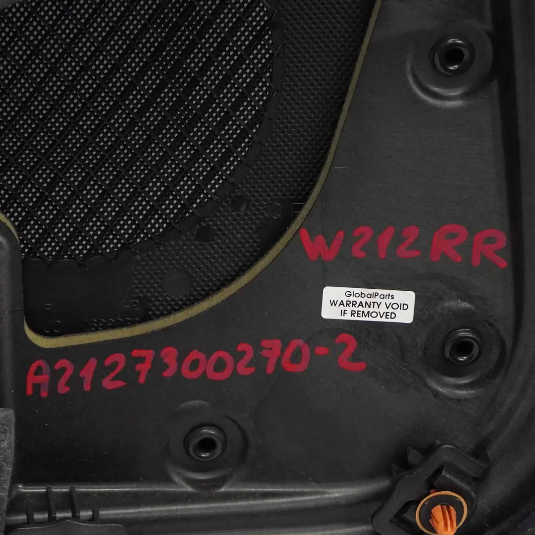 Mercedes W212 Türverkleidung Hinten Rechts Abdeckung Schwarz Kunstleder - SKU A2127300270-2 - Teilenummer A2127300270