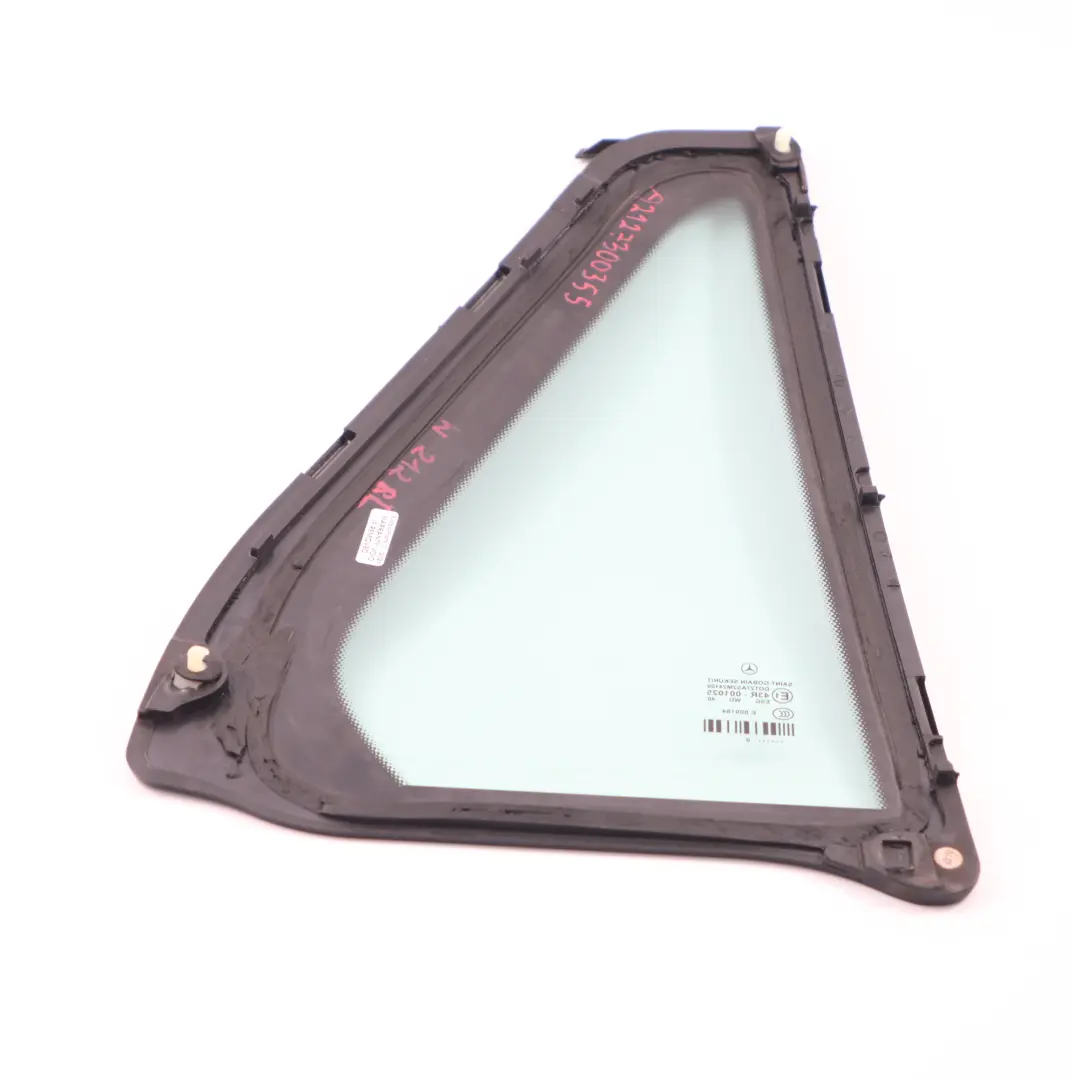Quarter Side Window Left N/S Side Glazing Green Glass AS2 to Mercedes W212 Rear with Part number A2127300355 Mercedes W212 Rear Quarter Side Window Left N/S Side Glazing Green Glass AS2 - SKU A2127300355 - Part number A2127300355
