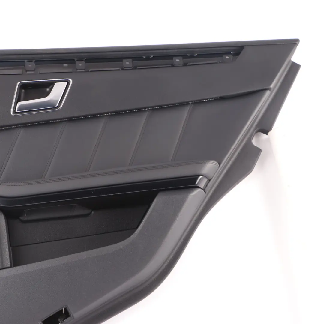 Door Card Rear Right O/S Trim Panel Black Leather to Mercedes W212 with Part number A2127300470 Mercedes W212 Door Card Rear Right O/S Trim Panel Black Leather - SKU A2127300470 - Part number A2127300470