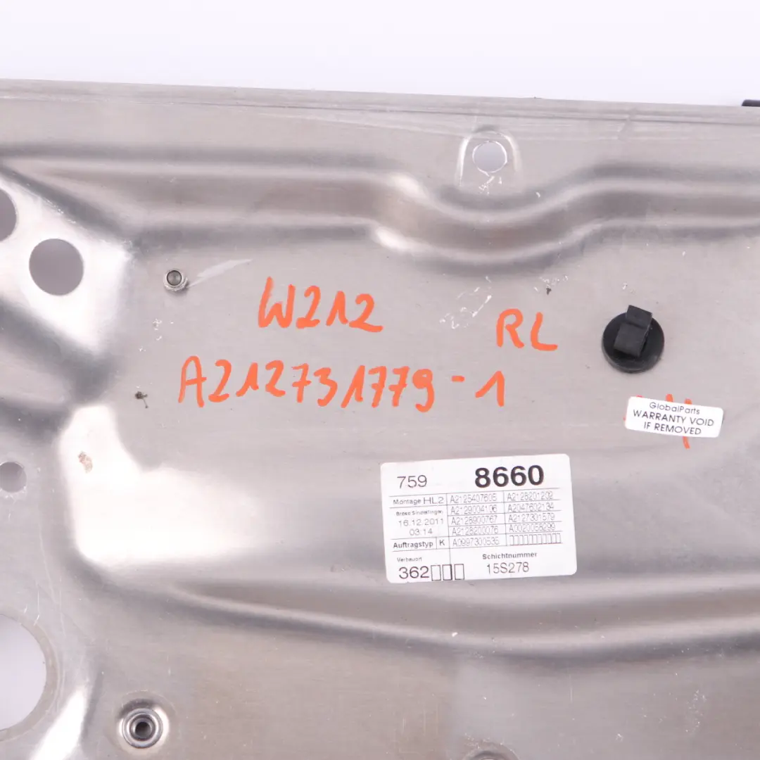  Fensterheber Mercedes W204 W212 1 Hinten Links N/S Regulator Panel - SKU A2127301779-1 - Teilenummer A2127301779
