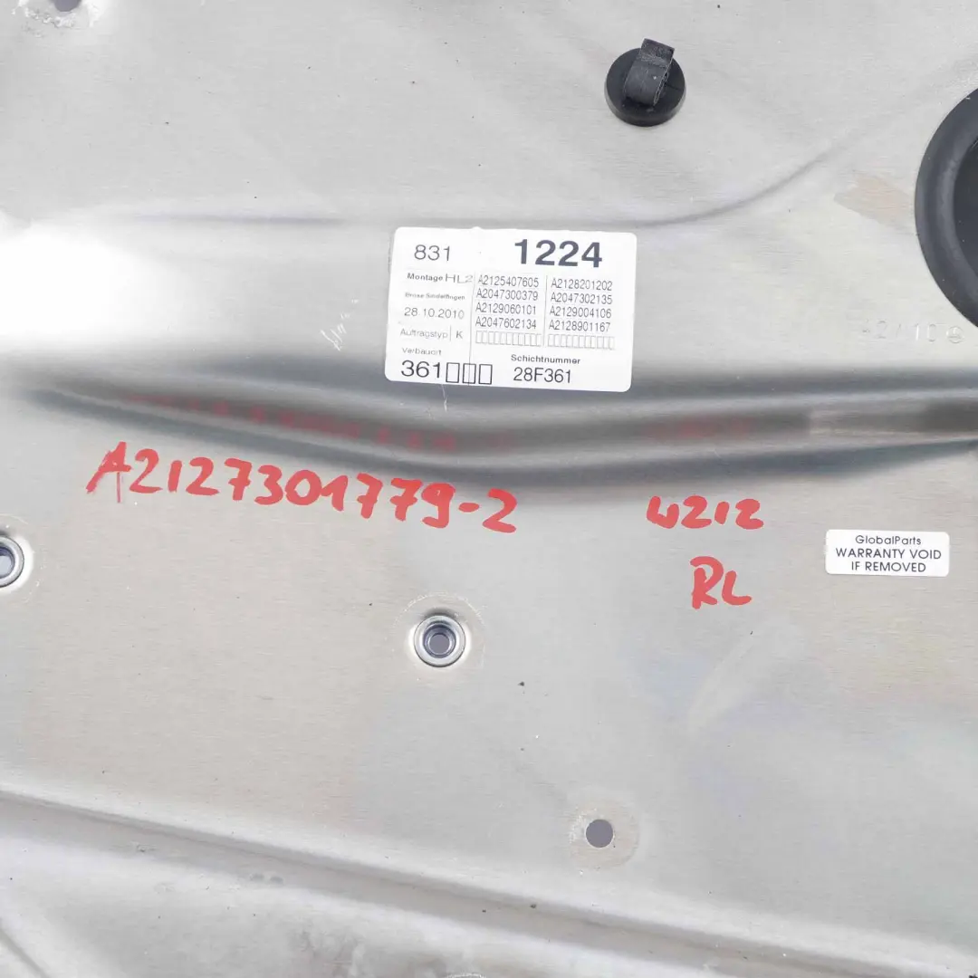 Mercedes W204 W212 Trasero Izquierdo Ventana Regulador Elevador Motor Panel - SKU A2127301779-2 - Número de pieza A2127301779