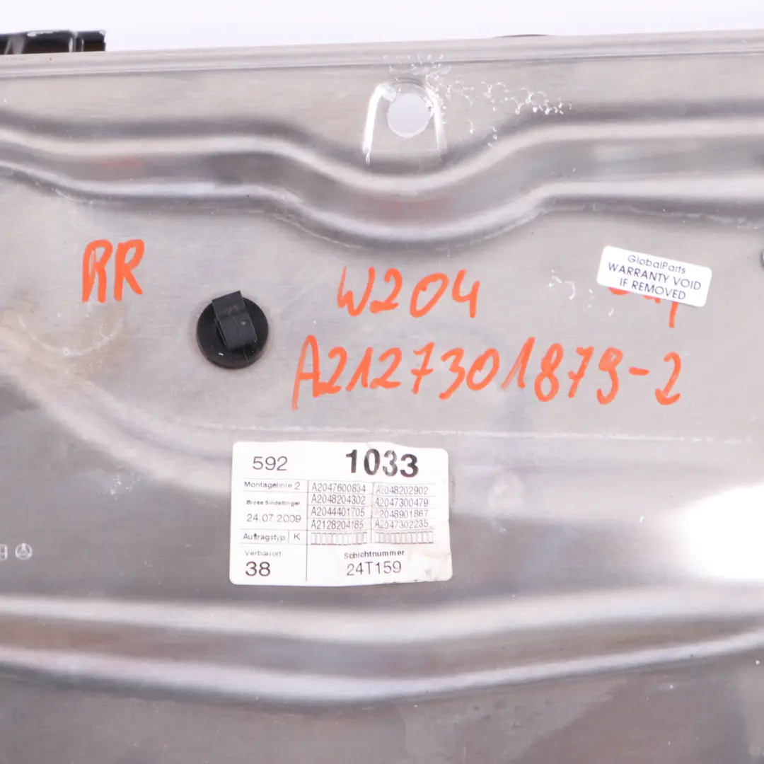 Window Lifter Mercedes W204 W212 1 Rear Right Regulator Panel Unit to with Part number A2127301879 Window Lifter Mercedes W204 W212 1 Rear Right Regulator Panel Unit - SKU A2127301879-2 - Part number A2127301879