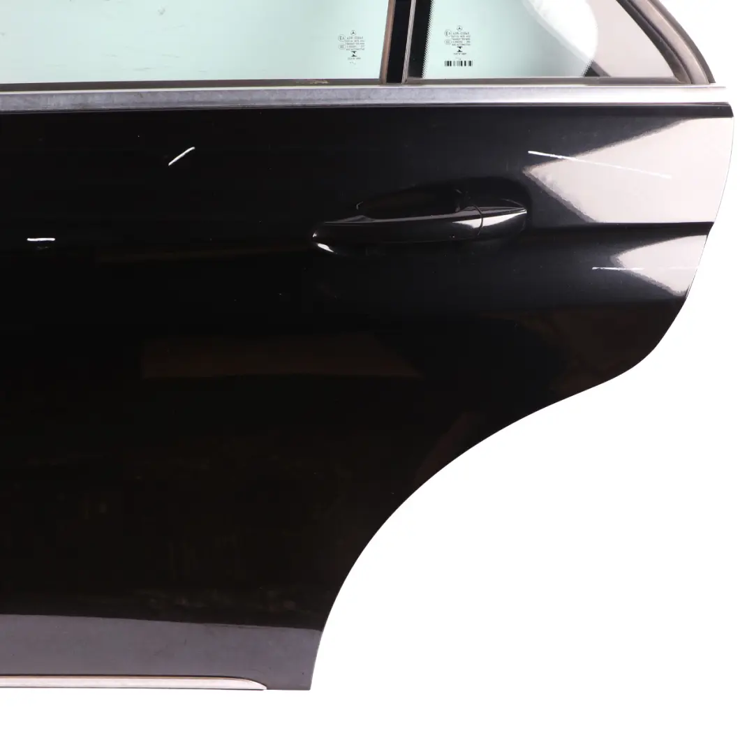 Door Rear Left N/S Cover Panel Obsidian Black Metallic - 197 to Mercedes W212 with Part number A2127303305 Mercedes W212 Door Rear Left N/S Cover Panel Obsidian Black Metallic - 197 - SKU A2127303305-OB - Part number A2127303305