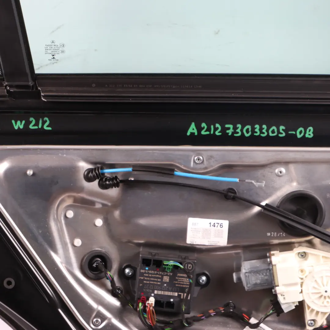 Door Rear Left N/S Cover Panel Obsidian Black Metallic - 197 to Mercedes W212 with Part number A2127303305 Mercedes W212 Door Rear Left N/S Cover Panel Obsidian Black Metallic - 197 - SKU A2127303305-OB - Part number A2127303305