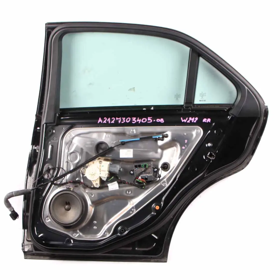 Mercedes W212 Saloon Door Rear Right O/S Shell Obsidian Black Metallic - 197 - SKU A2127303405-OB - Part number A2127300205