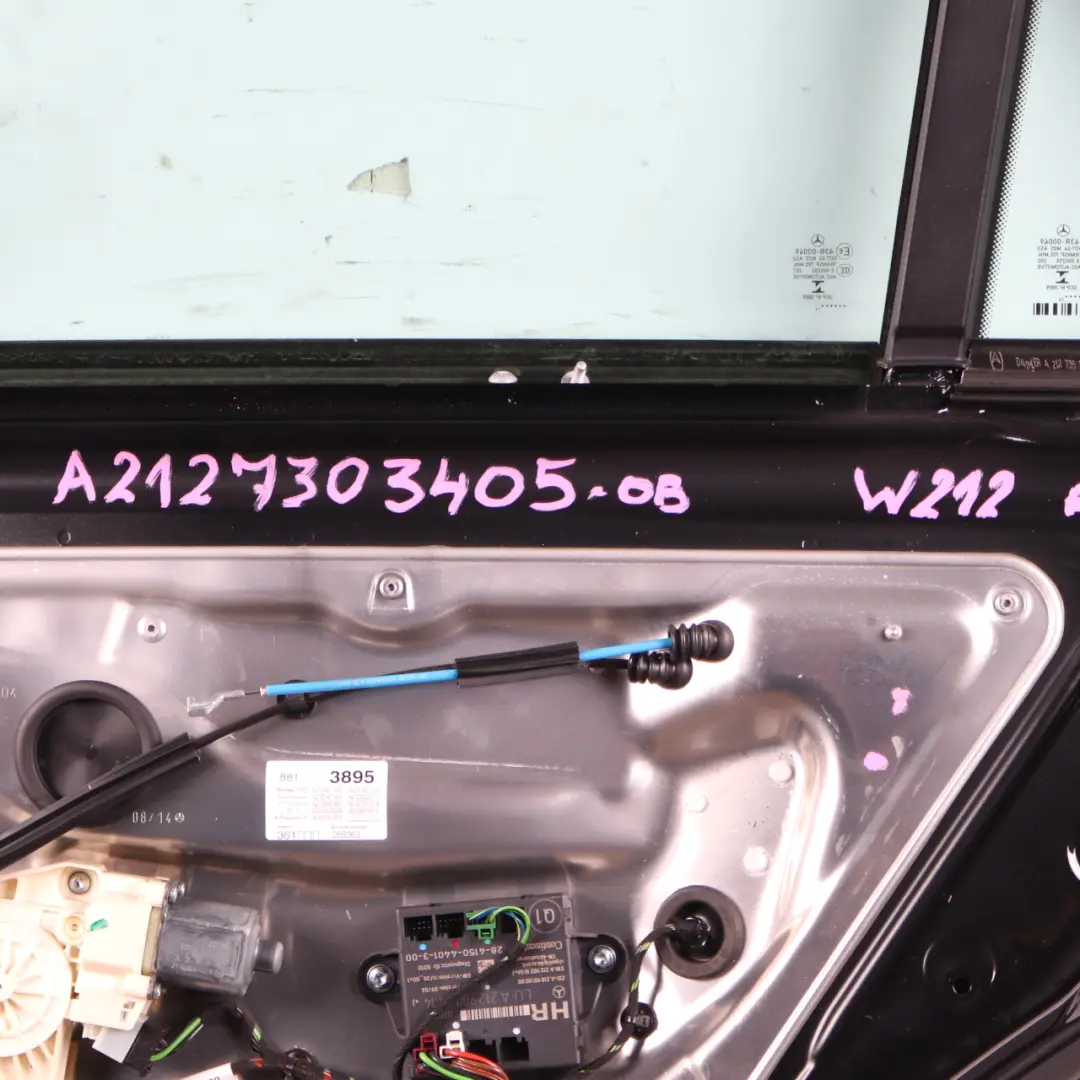 Door Rear Right O/S Shell Obsidian Black Metallic - 197 to Mercedes W212 Saloon with Part number A2127300205 Mercedes W212 Saloon Door Rear Right O/S Shell Obsidian Black Metallic - 197 - SKU A2127303405-OB - Part number A2127300205