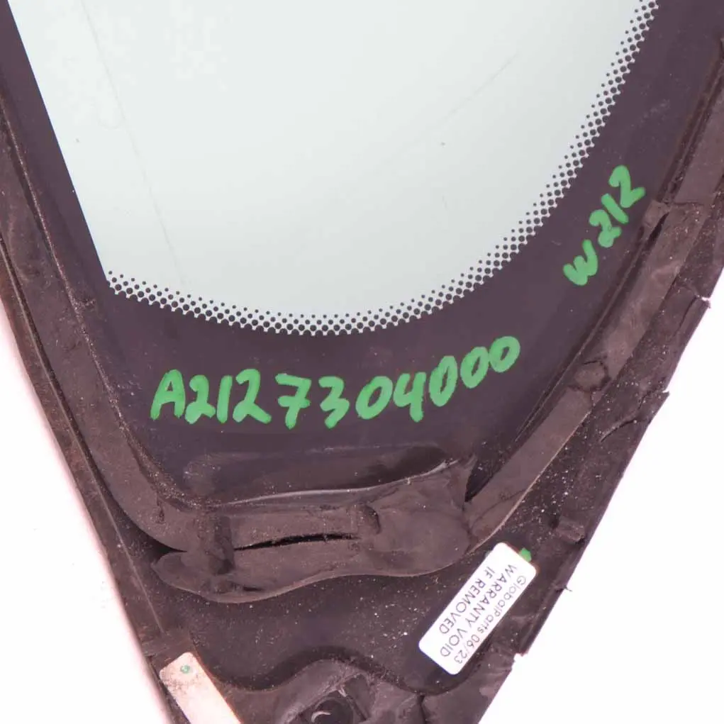 Mercedes W212 ventana trasero puerta derecha acristalamiento trimestre AS2 - SKU A2127304000 - Número de pieza A2127304000