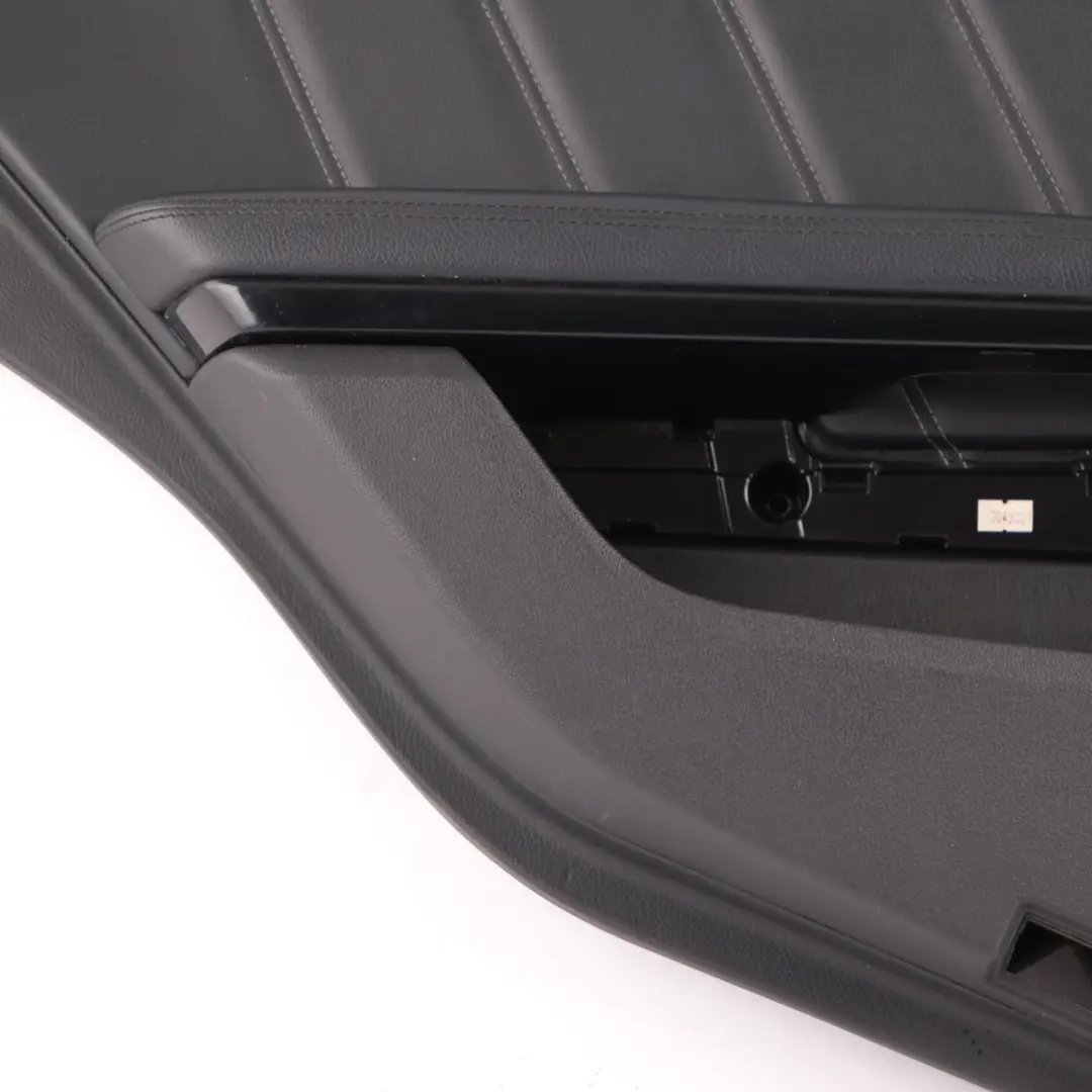 Door Card Rear Left N/S Trim Panel Covering Black Leather to Mercedes W212 with Part number A2127306770 Mercedes W212 Door Card Rear Left N/S Trim Panel Covering Black Leather - SKU A2127306770 - Part number A2127306770