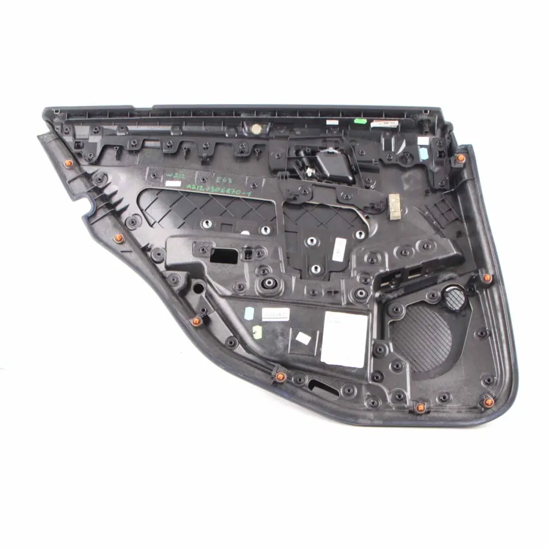 Door Card Rear Right O/S Trim Panel Cover Black Leather to Mercedes W212 with Part number A2127307470 Mercedes W212 Door Card Rear Right O/S Trim Panel Cover Black Leather - SKU A2127307470 - Part number A2127307470
