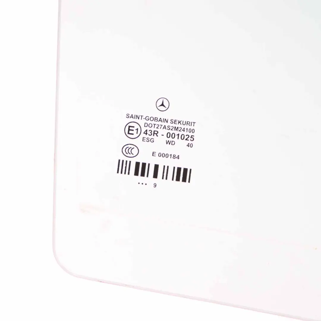 Mercedes W212 Window Glass Rear Right O/S Side Green AS2 - SKU A2127350210 - Part number A2127350210
