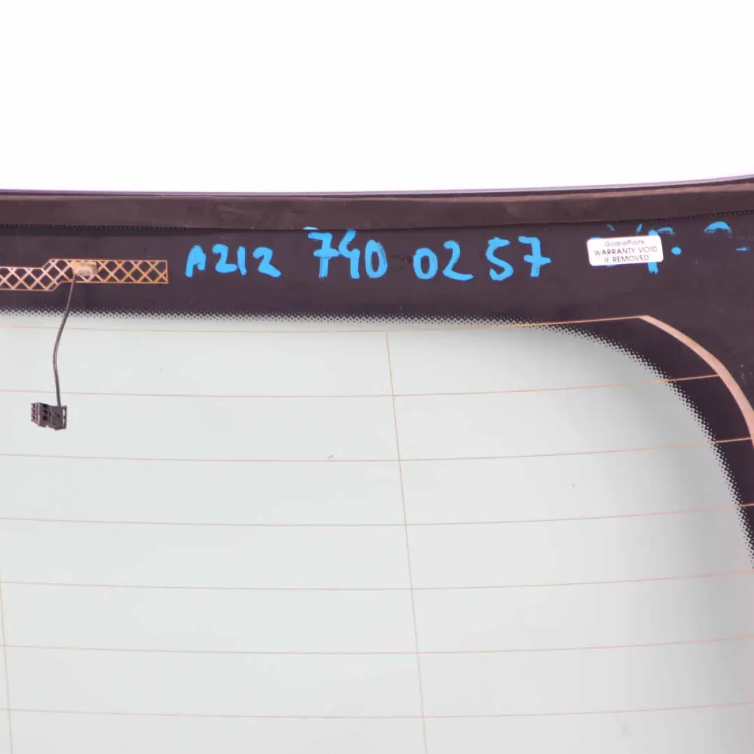 Window Mercedes W212 S212 Tailgate Green Glass Glazing AS2 to Rear with Part number A2127400257 Rear Window Mercedes W212 S212 Tailgate Green Glass Glazing AS2 - SKU A2127400257 - Part number A2127400257