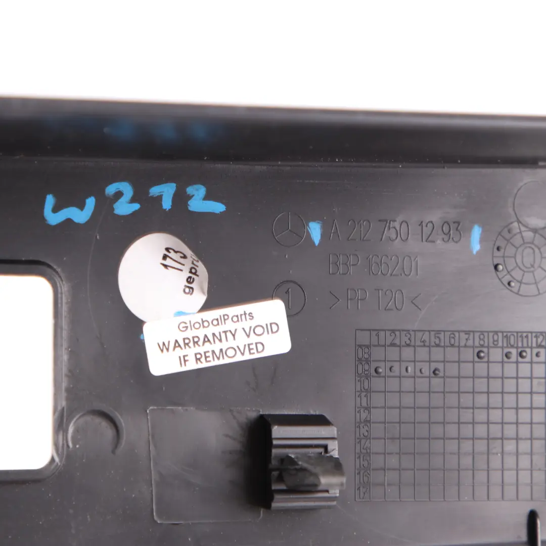 Mercedes W212 Trunk Boot Tailgate Rear Lock Cover Trim Black - SKU A2127501293 - Part number A2127501293