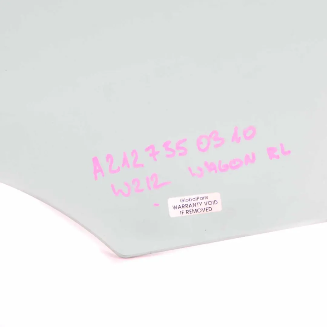 Cristal Puerta Trasera Izquierda Verde AS2 para Mercedes W212 Estate con número de pieza A2127550310 Mercedes W212 Estate Cristal Puerta Trasera Izquierda Verde AS2 - SKU A2127550310 - Número de pieza A2127550310