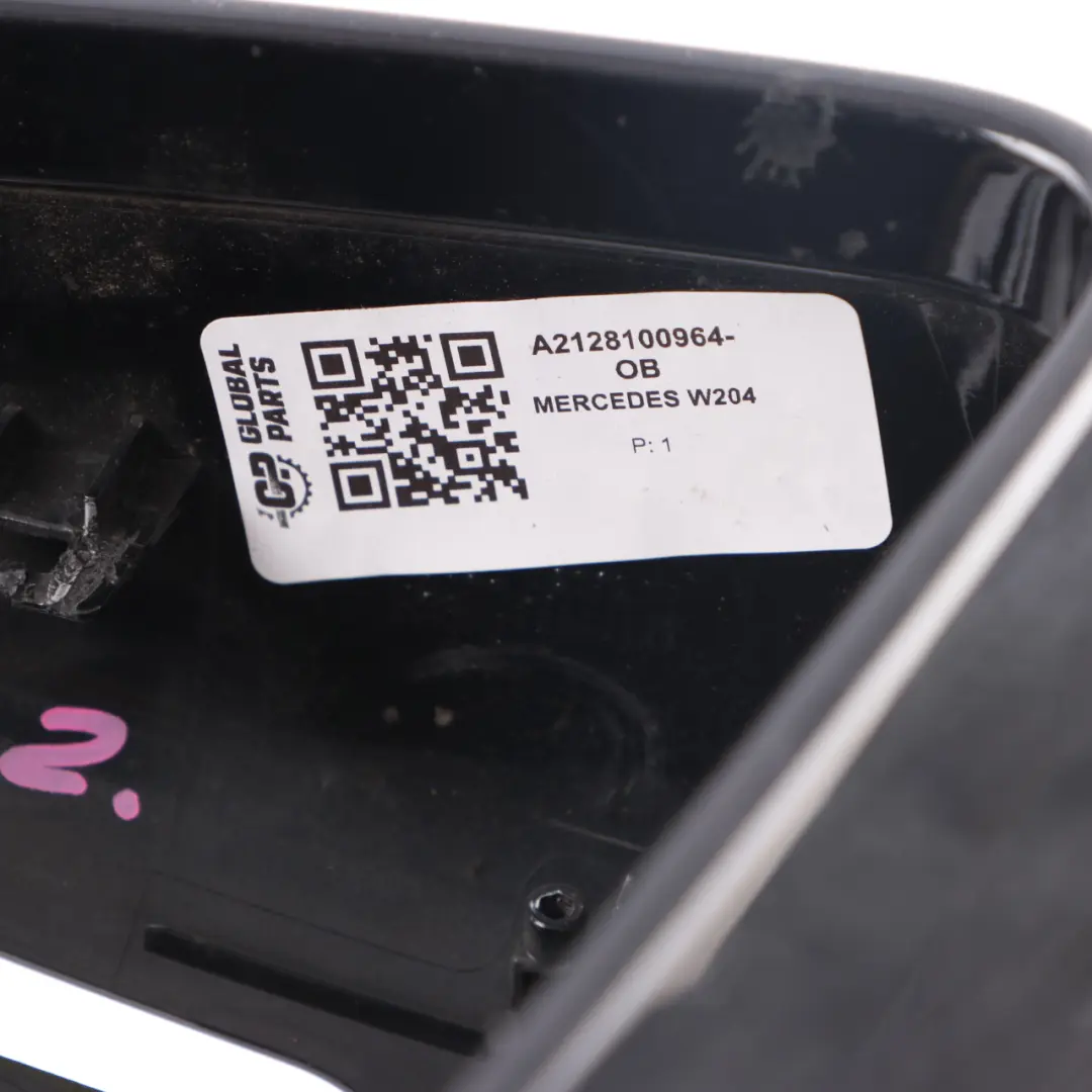 Mercedes W204 W212 Carcasa Espejo Retrovisor Izquierda Negro Obsidiana 197 - SKU A2128100964-OB - Número de pieza A2128100964