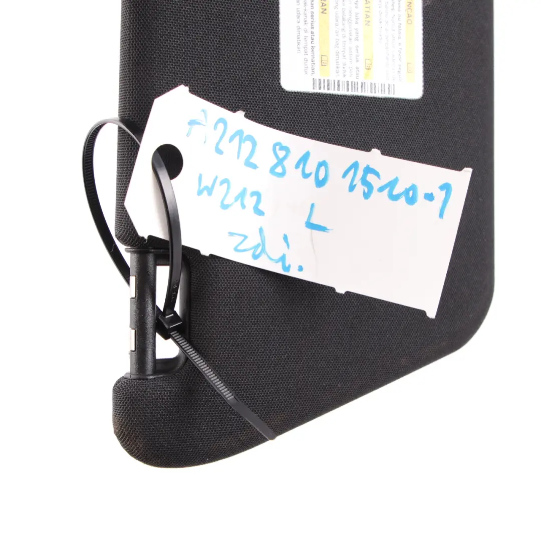 Pare-soleil Mercedes W212 Cache gauche avant noir pour à propos du numéro de pièce A2128101510 Pare-soleil Mercedes W212 Cache gauche avant noir - SKU A2128101510-1 - Numéro de pièce A2128101510