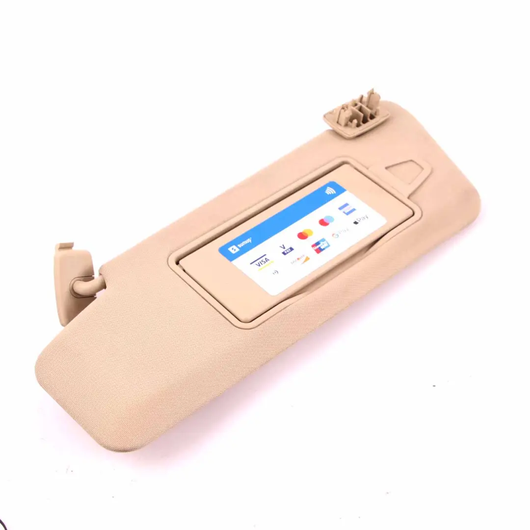 Sun Visor Mercedes W212 E-Class Cover Trim Left N/S Front Beige to with Part number A2128101510 Sun Visor Mercedes W212 E-Class Cover Trim Left N/S Front Beige - SKU A2128101510-2 - Part number A2128101510