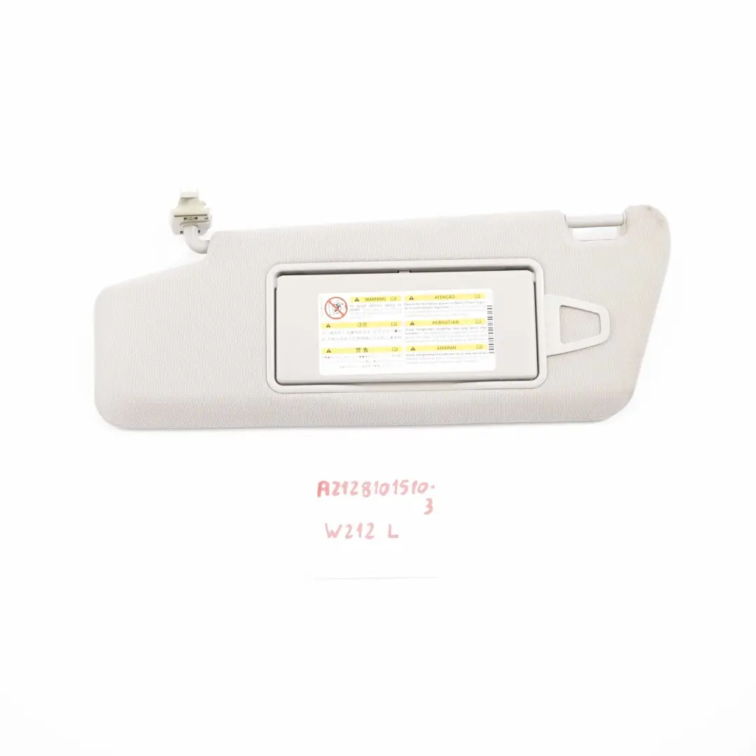 Pare-soleil Mercedes W212 Classe E Garniture protection Avant Gauche Gris pour à propos du numéro de pièce A2128101510 Pare-soleil Mercedes W212 Classe E Garniture protection Avant Gauche Gris - SKU A2128101510-3 - Numéro de pièce A2128101510