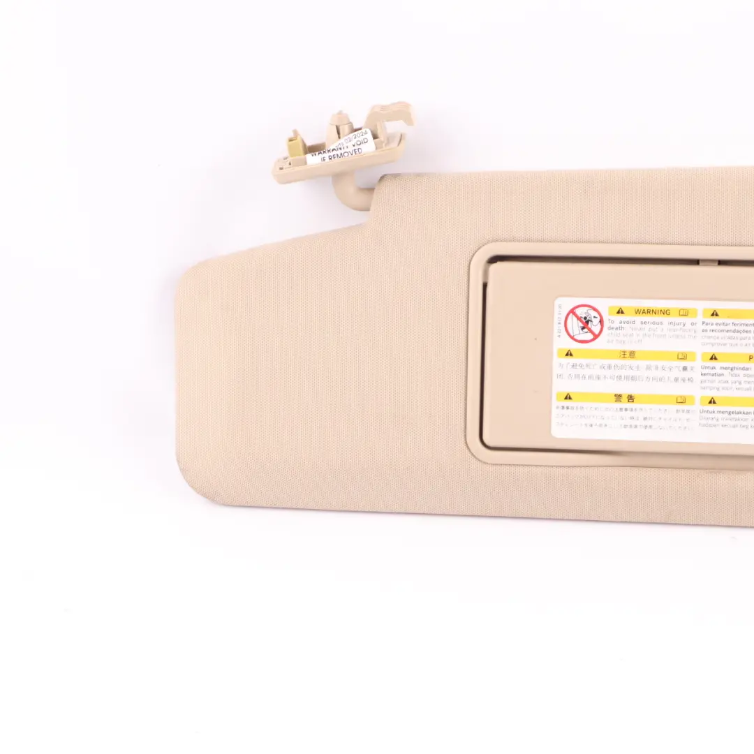 Sun Visor Cover Trim Front Left N/S Panel Beige to Mercedes W212 with Part number A2128101510 Mercedes W212 Sun Visor Cover Trim Front Left N/S Panel Beige - SKU A2128101510-4 - Part number A2128101510