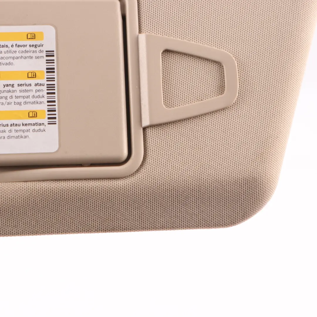Sun Visor Cover Trim Front Left N/S Panel Beige to Mercedes W212 with Part number A2128101510 Mercedes W212 Sun Visor Cover Trim Front Left N/S Panel Beige - SKU A2128101510-4 - Part number A2128101510