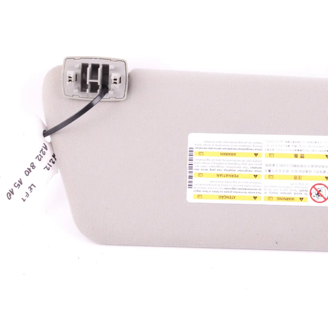 Aletta parasole Mercedes W212 Classe E Rivestimento sinistro anteriore Grigio per con numero di parte A2128101510 Aletta parasole Mercedes W212 Classe E Rivestimento sinistro anteriore Grigio - SKU A2128101510 - Numero di parte A2128101510