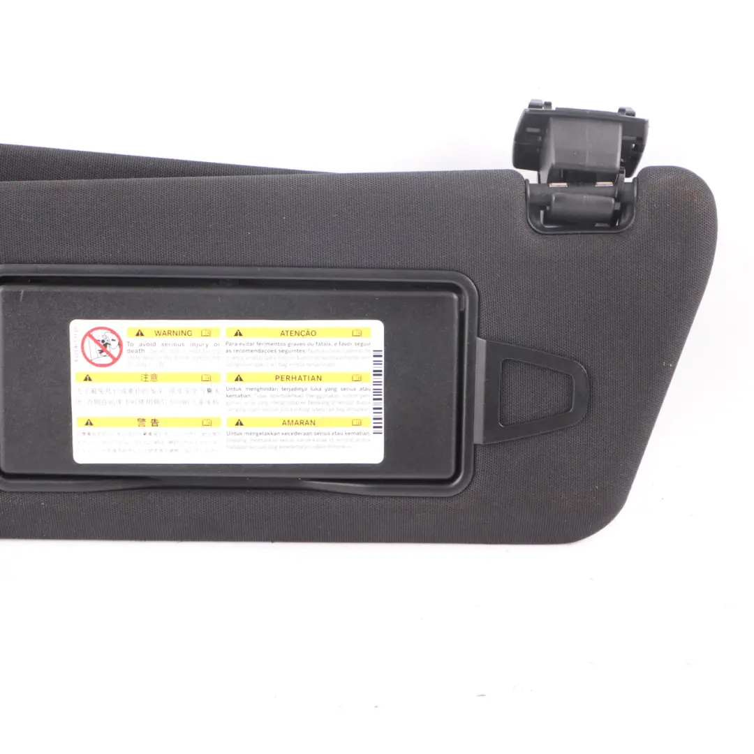 Sun Visor Left N/S With Label Mirror Extra Shade Black to Mercedes W212 with Part number A2128103710 Mercedes W212 Sun Visor Left N/S With Label Mirror Extra Shade Black - SKU A2128103710 - Part number A2128103710