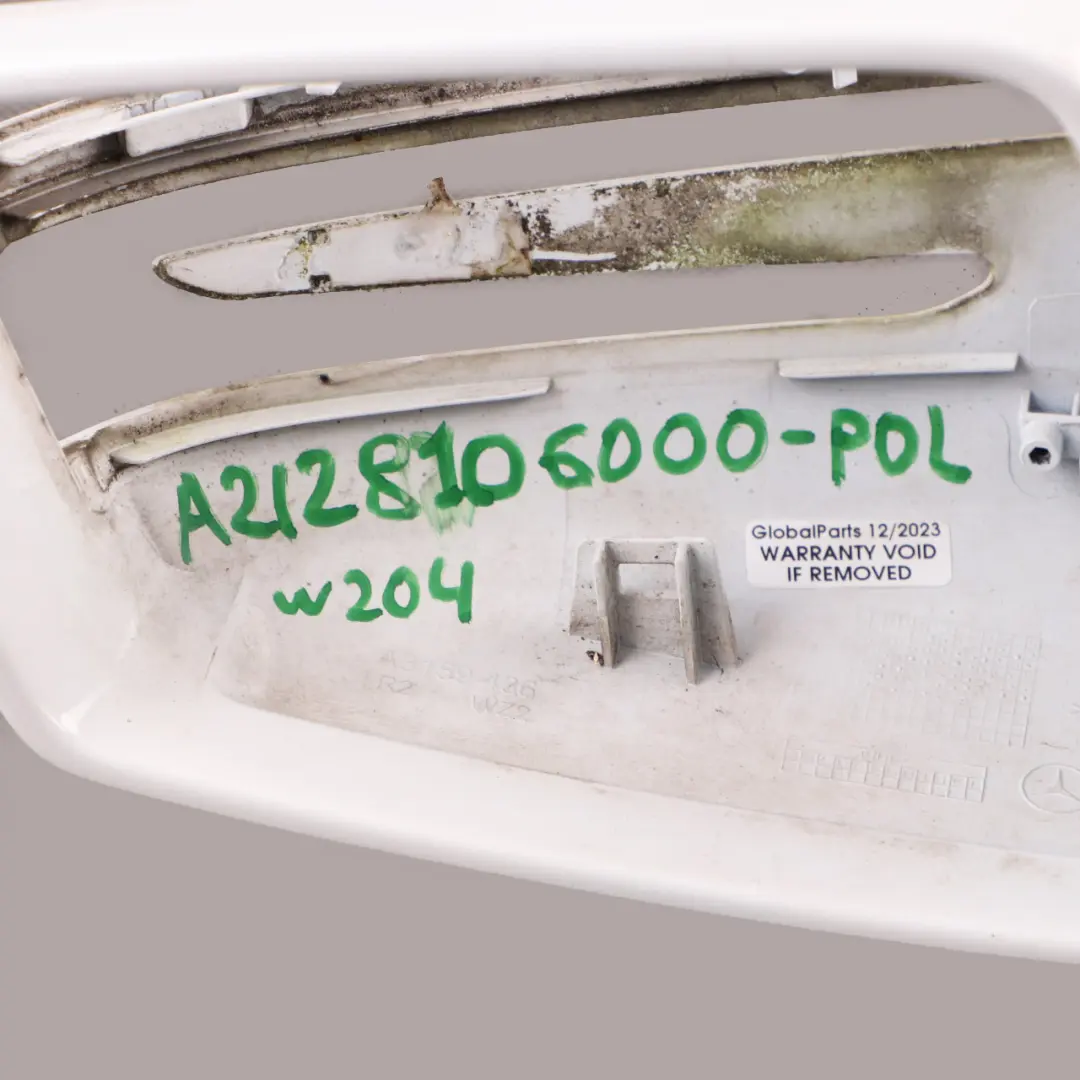 Wing Mirror Cover Cap Right O/S Polar White - 149 to Mercedes W204 W212 with Part number A2128106000 Mercedes W204 W212 Wing Mirror Cover Cap Right O/S Polar White - 149 - SKU A2128106000-POL - Part number A2128106000