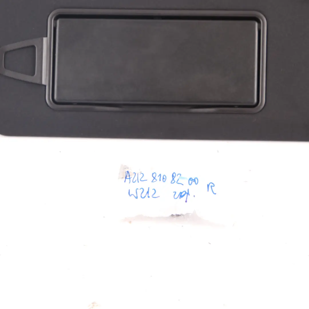 Mercedes W212 Sun Visor Cover Trim Front Right O/S Mirror Black - SKU A2128108200 - Part number A2128108200
