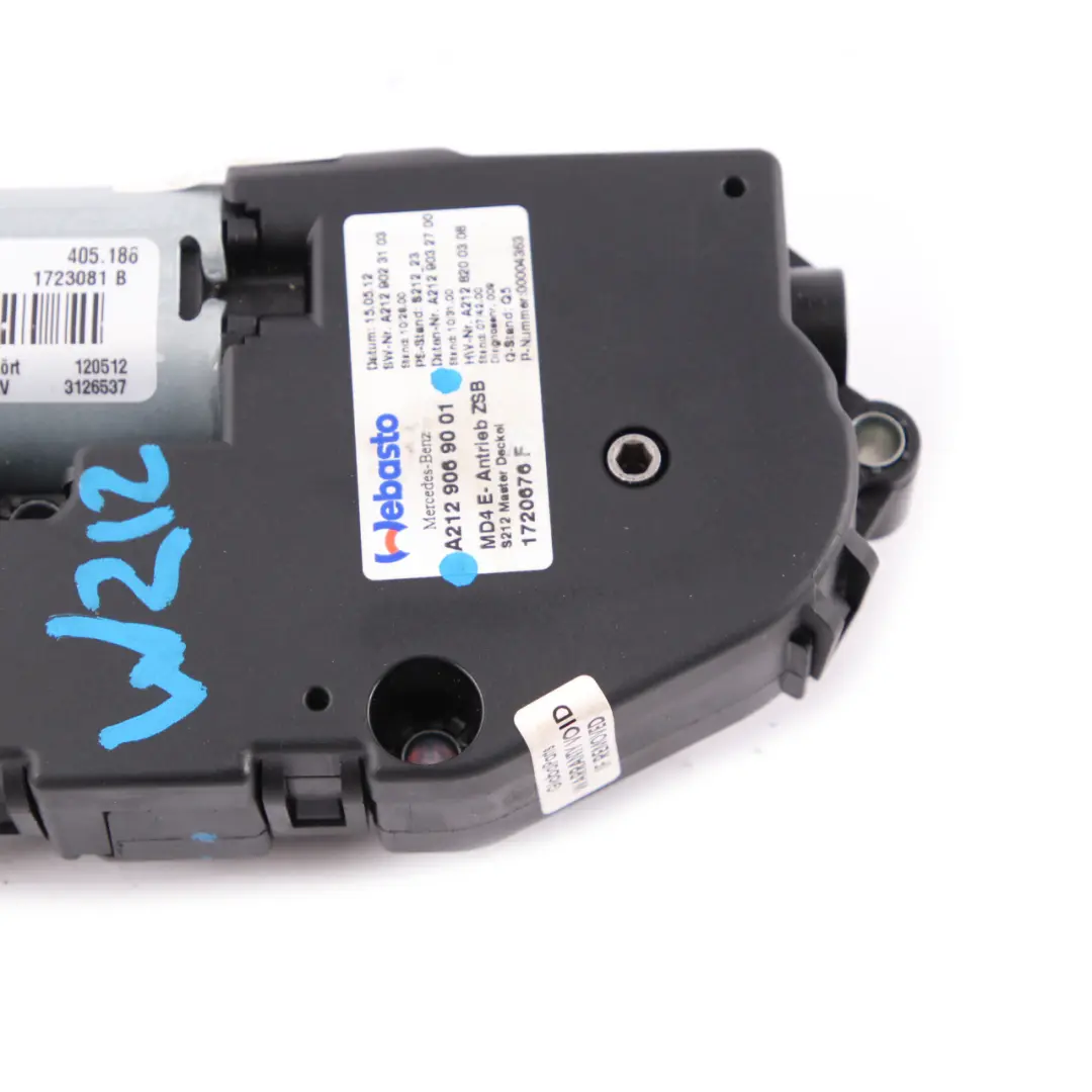Mercedes W204 W212 Techo Motor Unidad de Accionamiento Panorámico A2129069001 - SKU A2128200308 - Número de pieza A2128200308