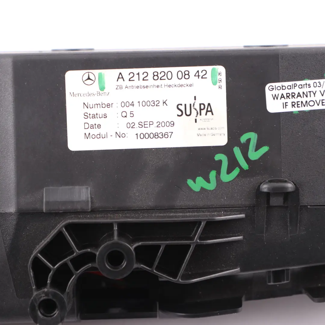 Mercedes W212 Trunk Lid Tailgate Lift Drive Motor Open Close Unit - SKU A2128200842 - Part number A2128200842