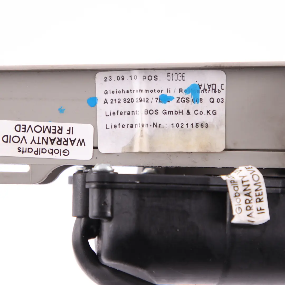 Trunk Load Cover Rear Left N/S Rail Power Motor Grey to Mercedes W212 with Part number A2128202942 Mercedes W212 Trunk Load Cover Rear Left N/S Rail Power Motor Grey - SKU A2128202942-1 - Part number A2128202942
