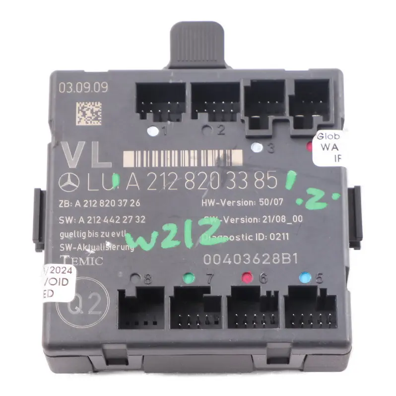 Door Module Mercedes W212 Front Left N/S Door Control Unit to with Part number A2128203385 Door Module Mercedes W212 Front Left N/S Door Control Unit - SKU A2128203385 - Part number A2128203385