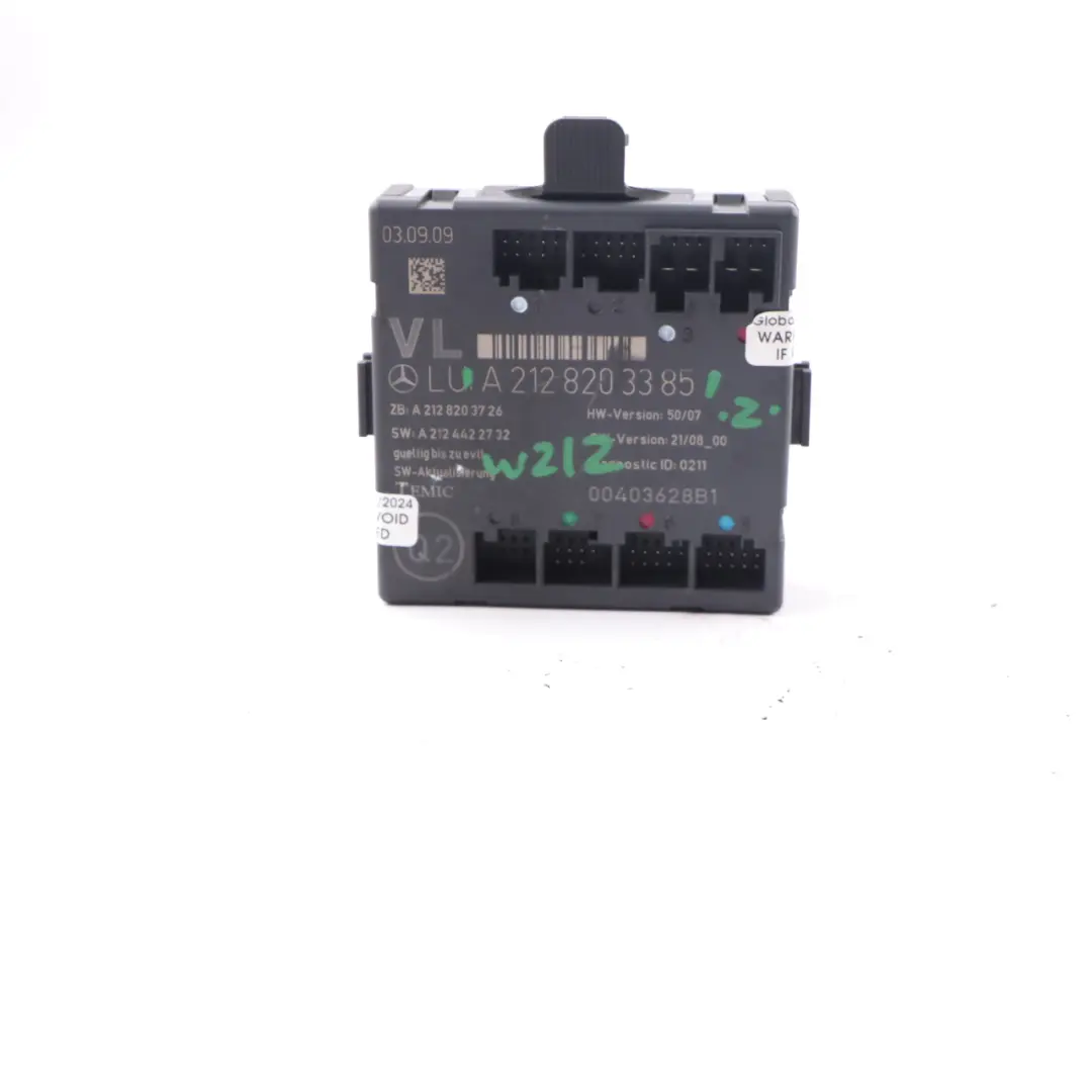 Door Module Mercedes W212 Front Left N/S Door Control Unit to with Part number A2128203385 Door Module Mercedes W212 Front Left N/S Door Control Unit - SKU A2128203385 - Part number A2128203385