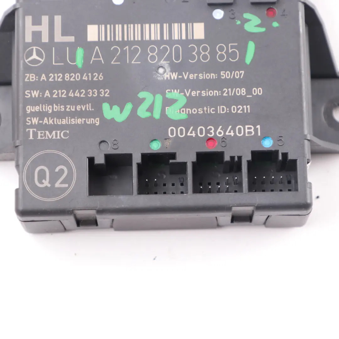  Door Module Mercedes W212 Rear Left N/S Door Control Unit Module - SKU A2128203885 - Part number A2128203885