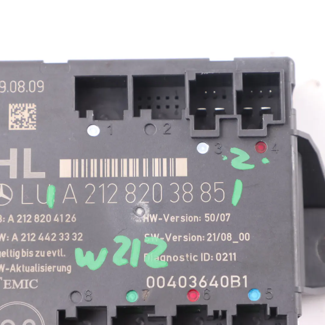  Door Module Mercedes W212 Rear Left N/S Door Control Unit Module - SKU A2128203885 - Part number A2128203885