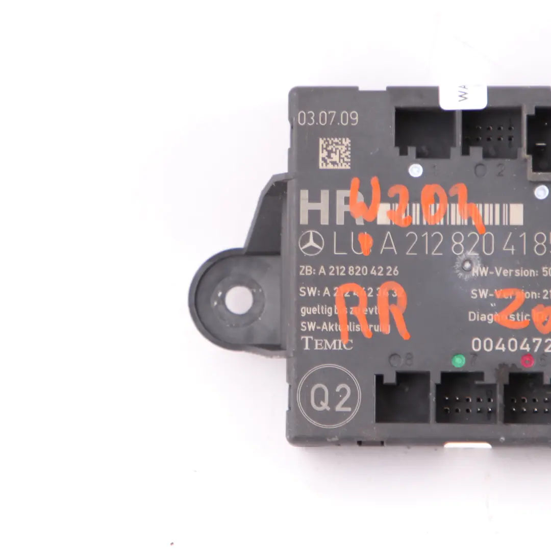  Door Module Mercedes W204 W212 Rear Right O/S Control Unit Module - SKU A2128204185 - Part number A2128204185