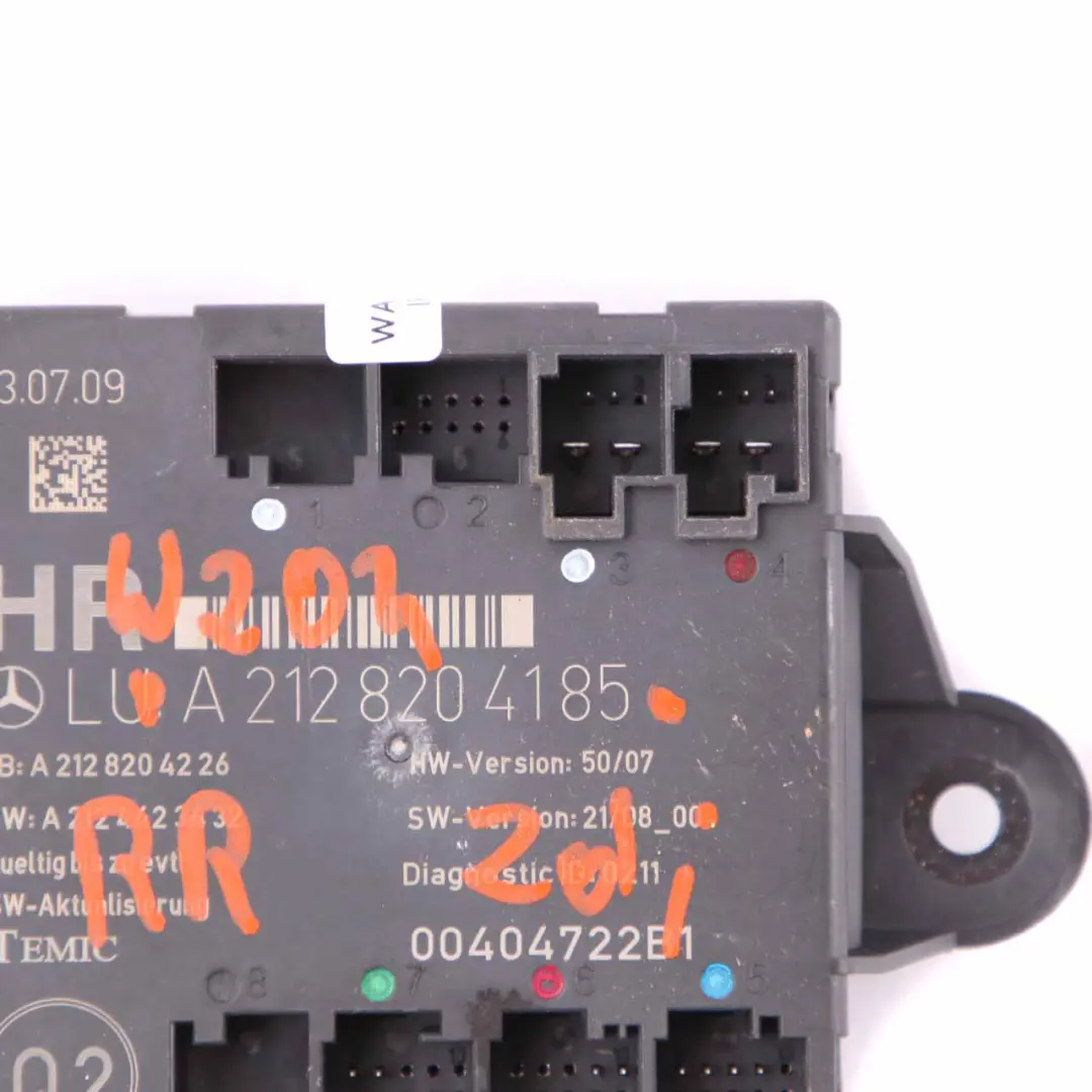 Módulo De Control De Puerta Trasera Derecha para Mercedes W204 W212 con número de pieza A2128204185 Mercedes W204 W212 Módulo De Control De Puerta Trasera Derecha - SKU A2128204185 - Número de pieza A2128204185