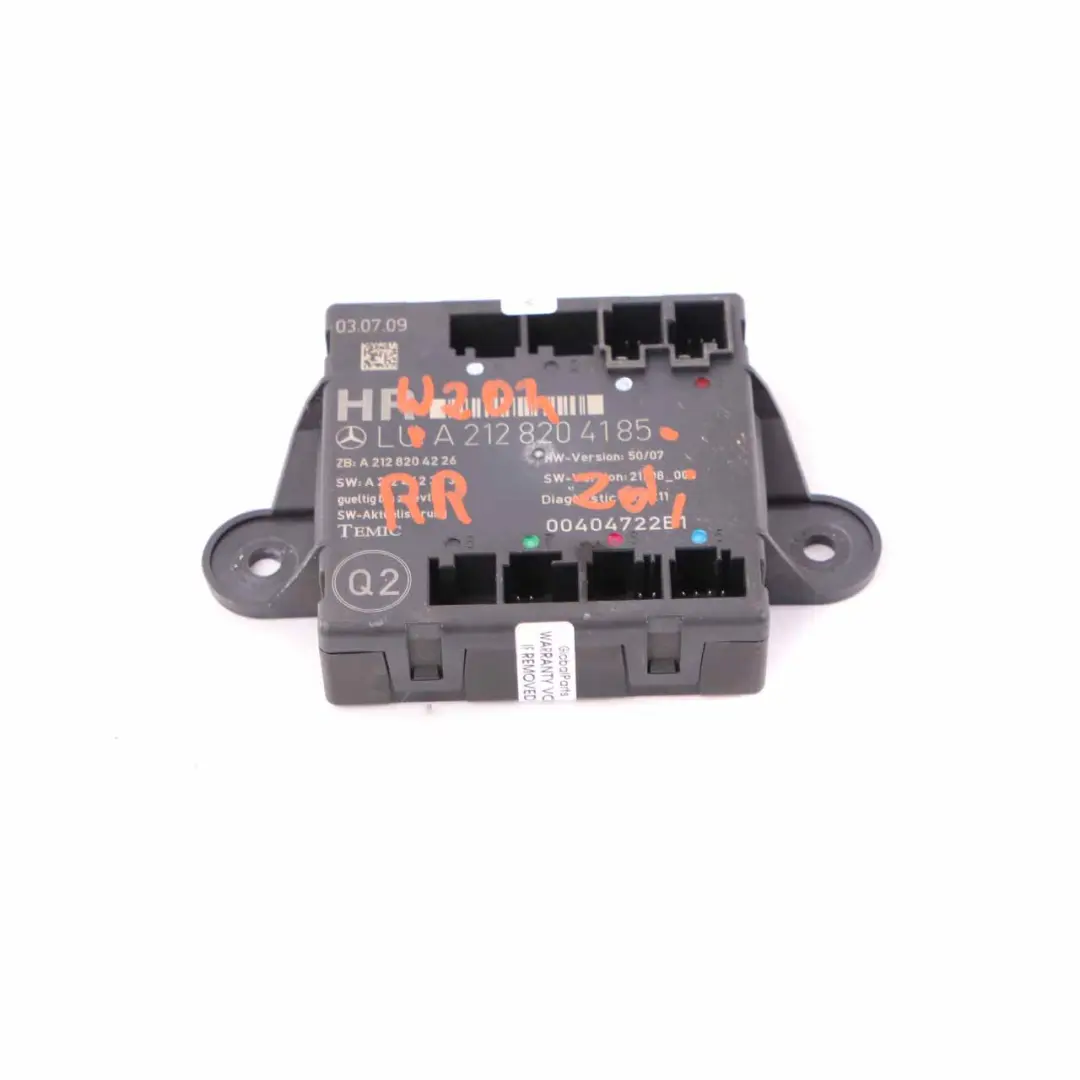  Door Module Mercedes W204 W212 Rear Right O/S Control Unit Module - SKU A2128204185 - Part number A2128204185