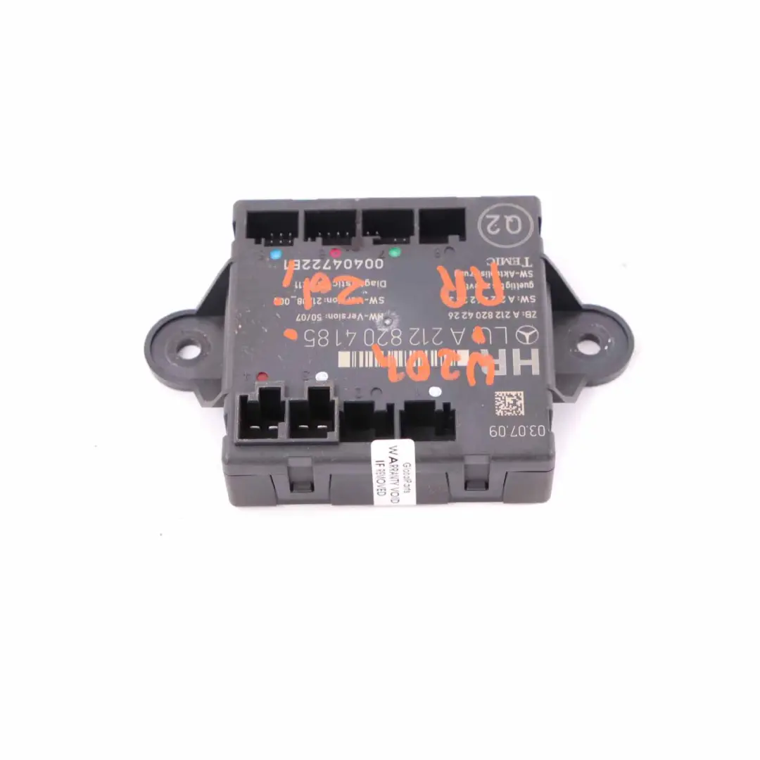 Module De Commande De Porte Arrière Droite pour Mercedes W204 W212 à propos du numéro de pièce A2128204185 Mercedes W204 W212 Module De Commande De Porte Arrière Droite - SKU A2128204185 - Numéro de pièce A2128204185