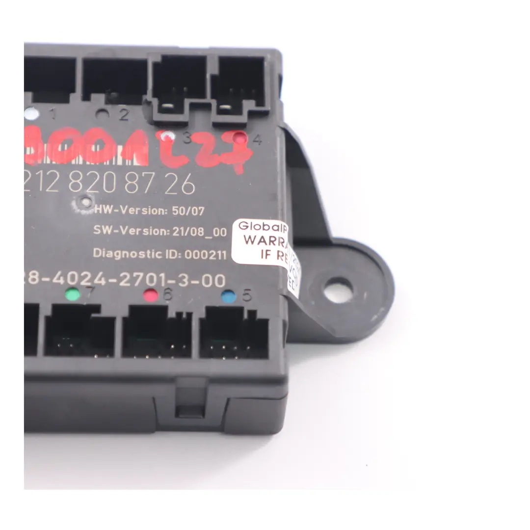 Modulo Porta Posteriore Sinistra Centralina ECU per Mercedes W212 con numero di parte A2128208726 Mercedes W212 Modulo Porta Posteriore Sinistra Centralina ECU - SKU A2128208726 - Numero di parte A2128208726