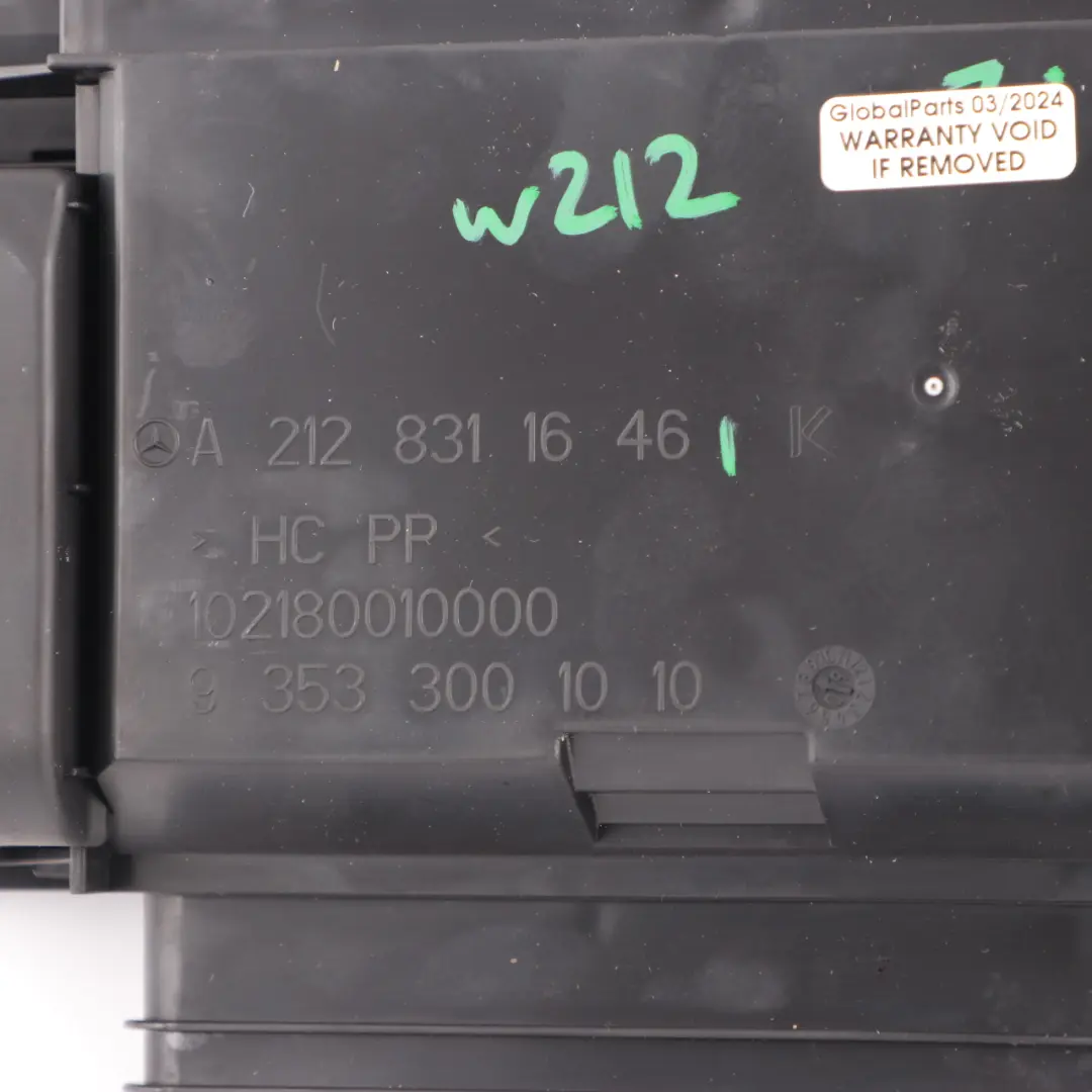 Air Duct Mercedes W212 Cabin Ventilation Right O/S Floor Air Channel - SKU A2128311646 - Part number A2128311646