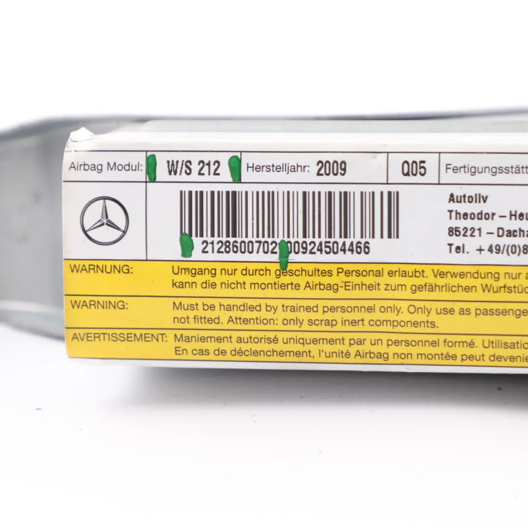 Mercedes W212 Air Module Rear Left N/S Door SRS Control Unit - SKU A2128600702 - Part number A2128600702