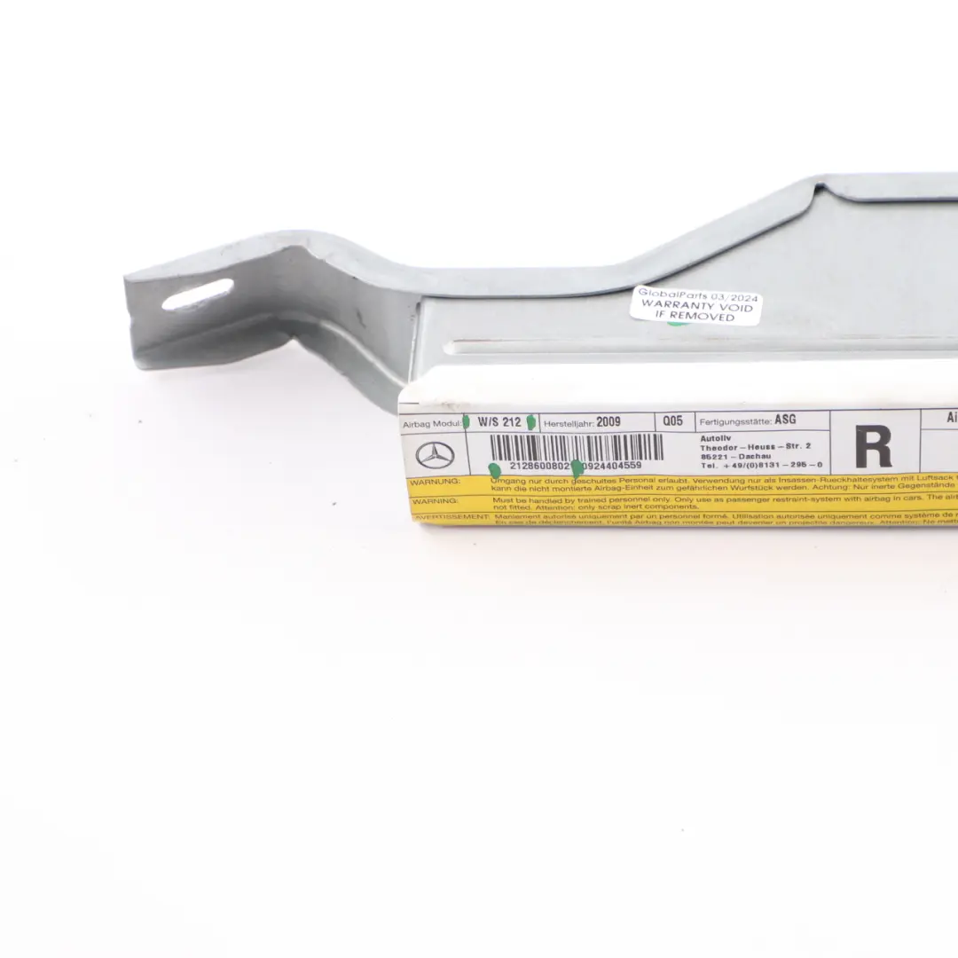 Module Rear Right O/S Door SRS Control Unit to Mercedes W212 Air with Part number A2128600802 Mercedes W212 Air Module Rear Right O/S Door SRS Control Unit - SKU A2128600802 - Part number A2128600802