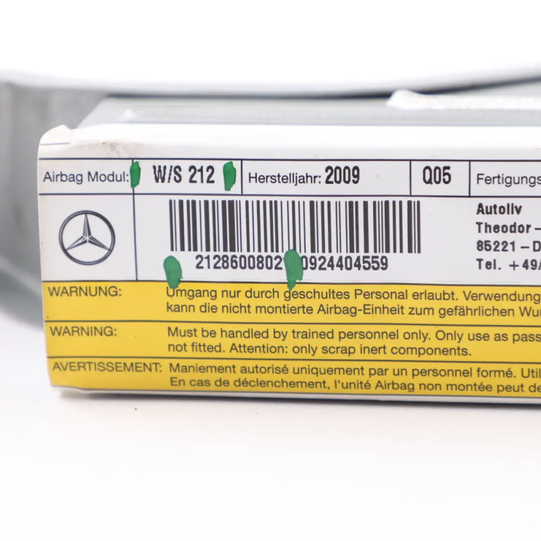 Mercedes W212 Air Module Rear Right O/S Door SRS Control Unit - SKU A2128600802 - Part number A2128600802