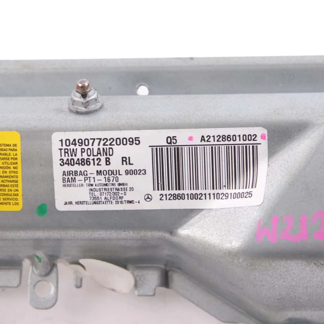 Mercedes W212 Airbag Rodilla Conductor Del Salpicadero Delantero - SKU A2128601002 - Número de pieza A2128601002