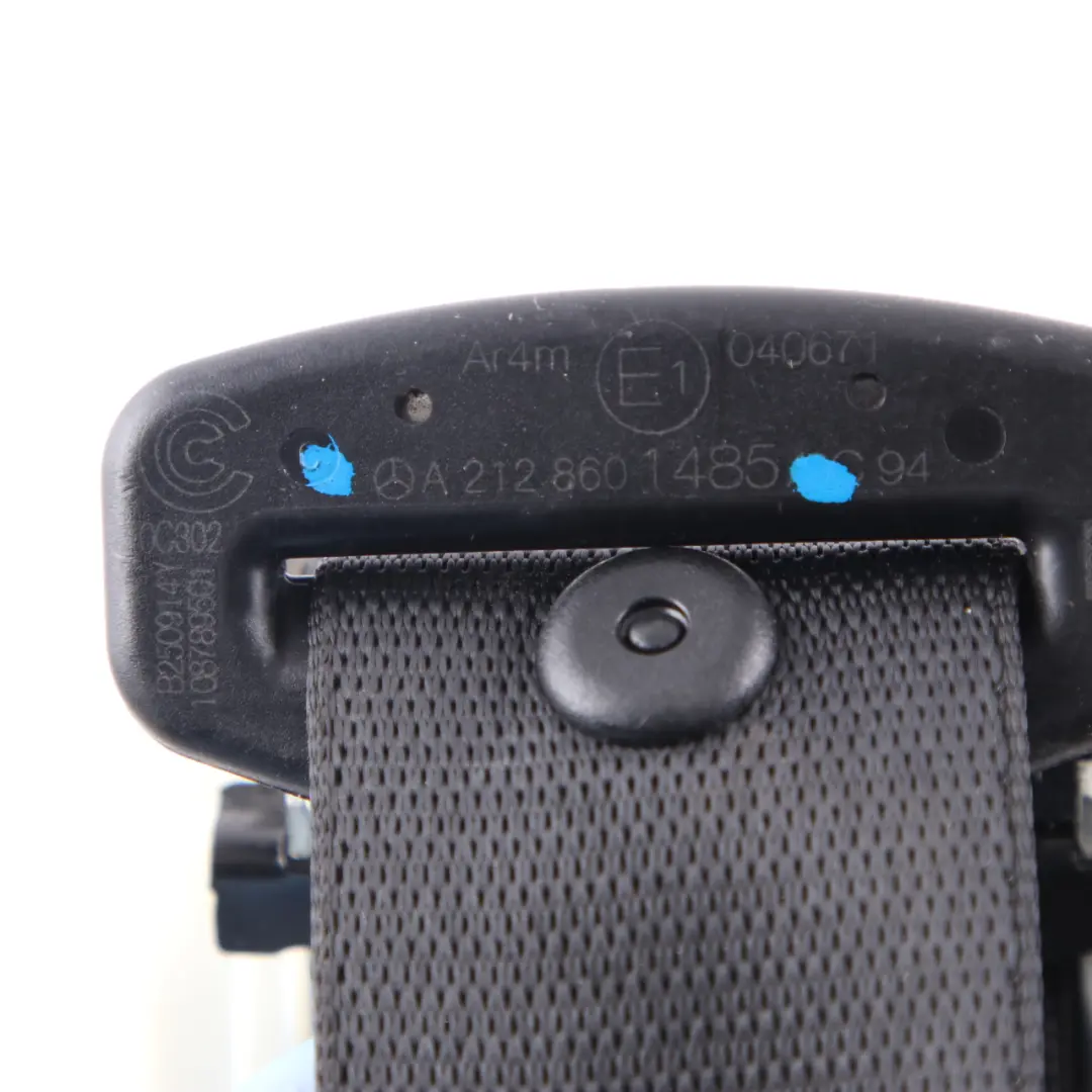 Mercedes W212 Rear Seat Belt Center Middle Safety Belt Black - SKU A2128601485 - Part number A2128601485